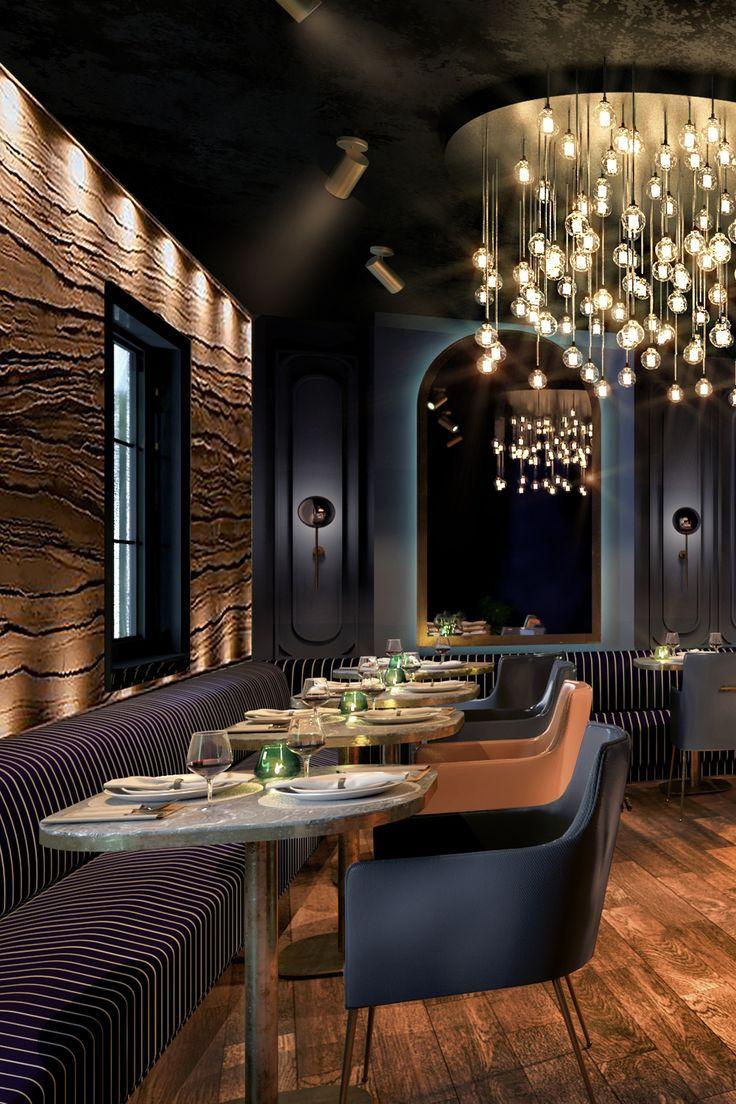 Interior de restaurante ambientado.